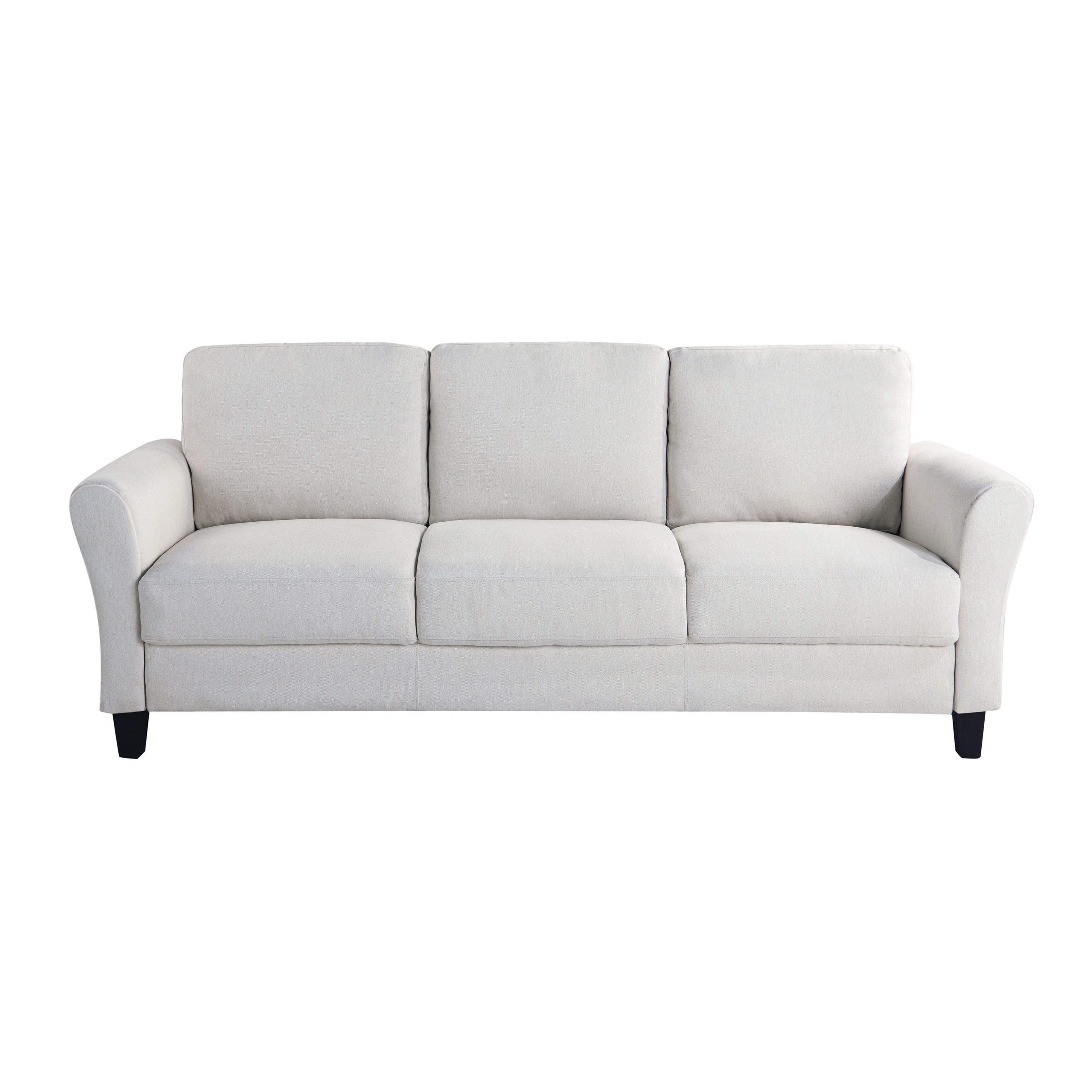 Lifestyle Solutions Alexa Sofa with Rolled Arms, Gray Fabric