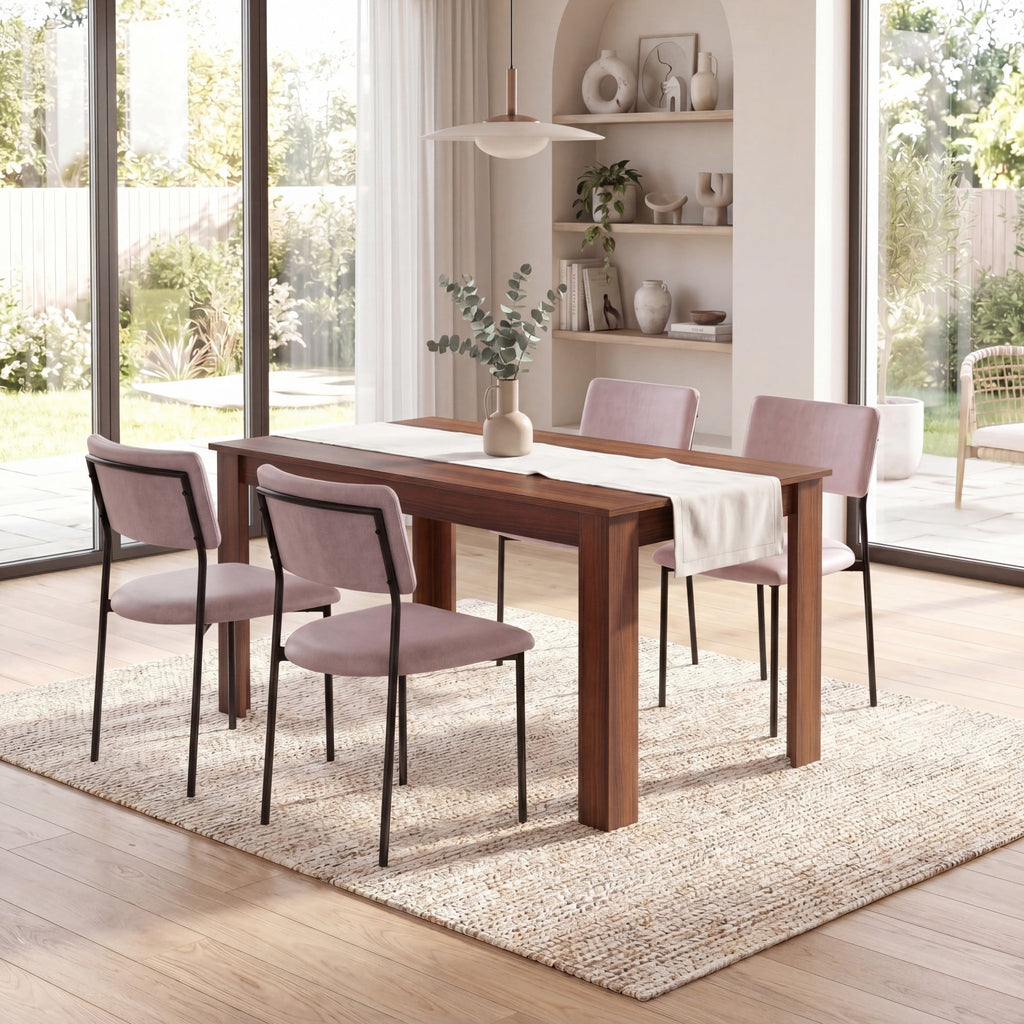 Costway 63 Dining Table Rectangular Modern Kitchen Table For 6 People Home Furniture Gray