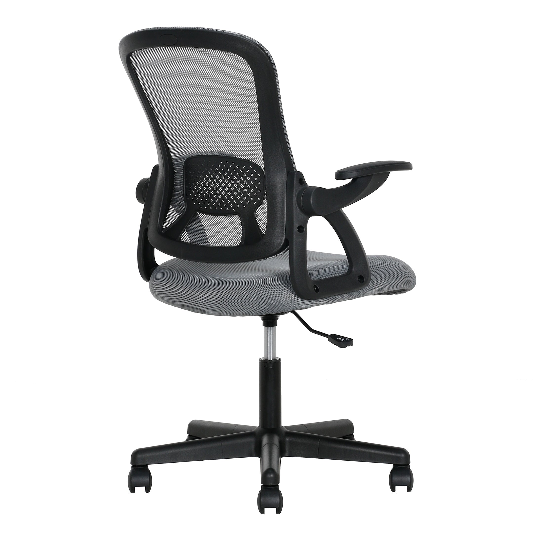 (3 pack) Mainstays Ergonomic Mesh Back Office Chair with Flip Up Arms for Adults, Black Fabric, 275lb