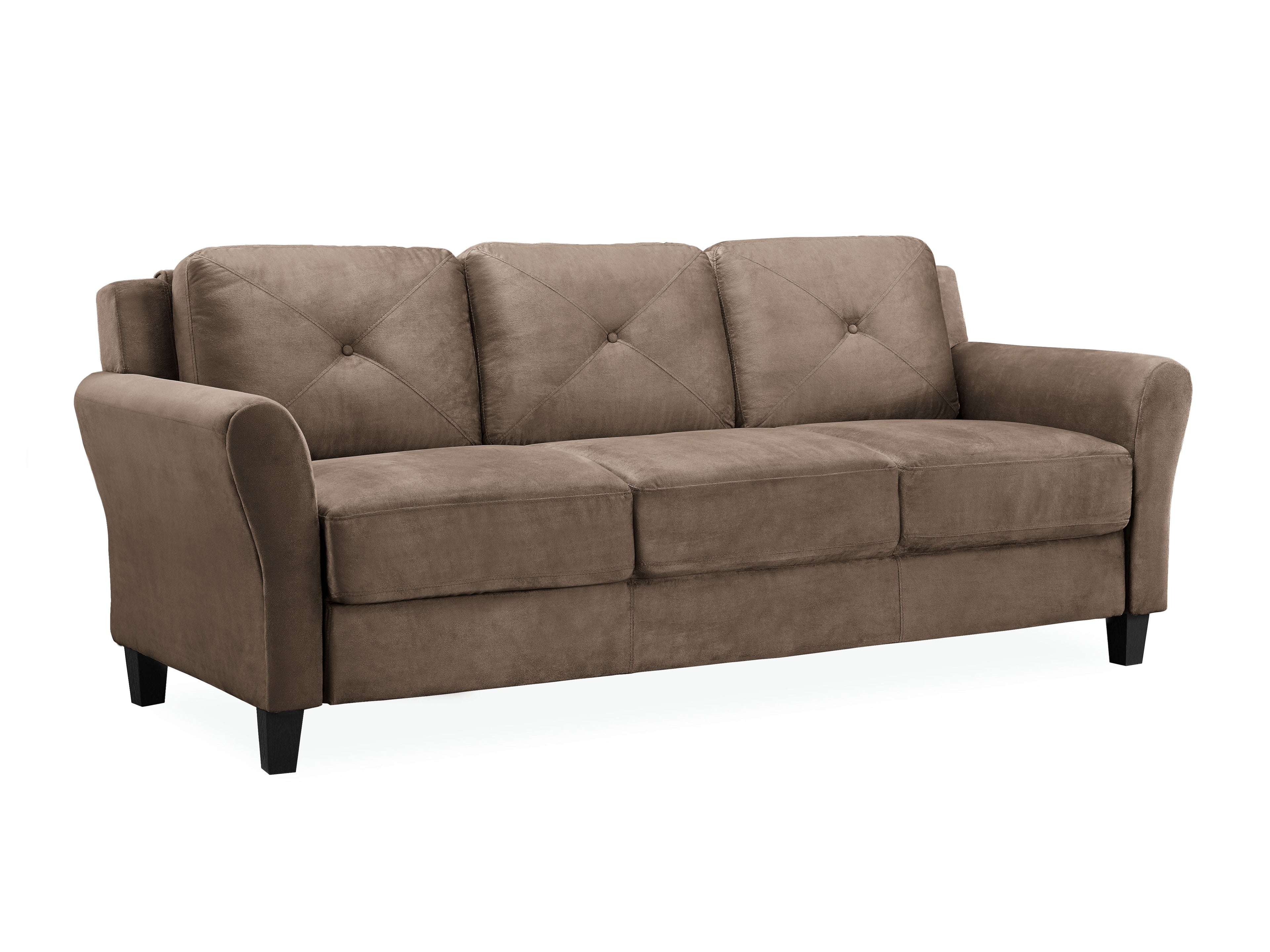 Lifestyle Solutions Taryn Curved Arms Sofa, Black Fabric