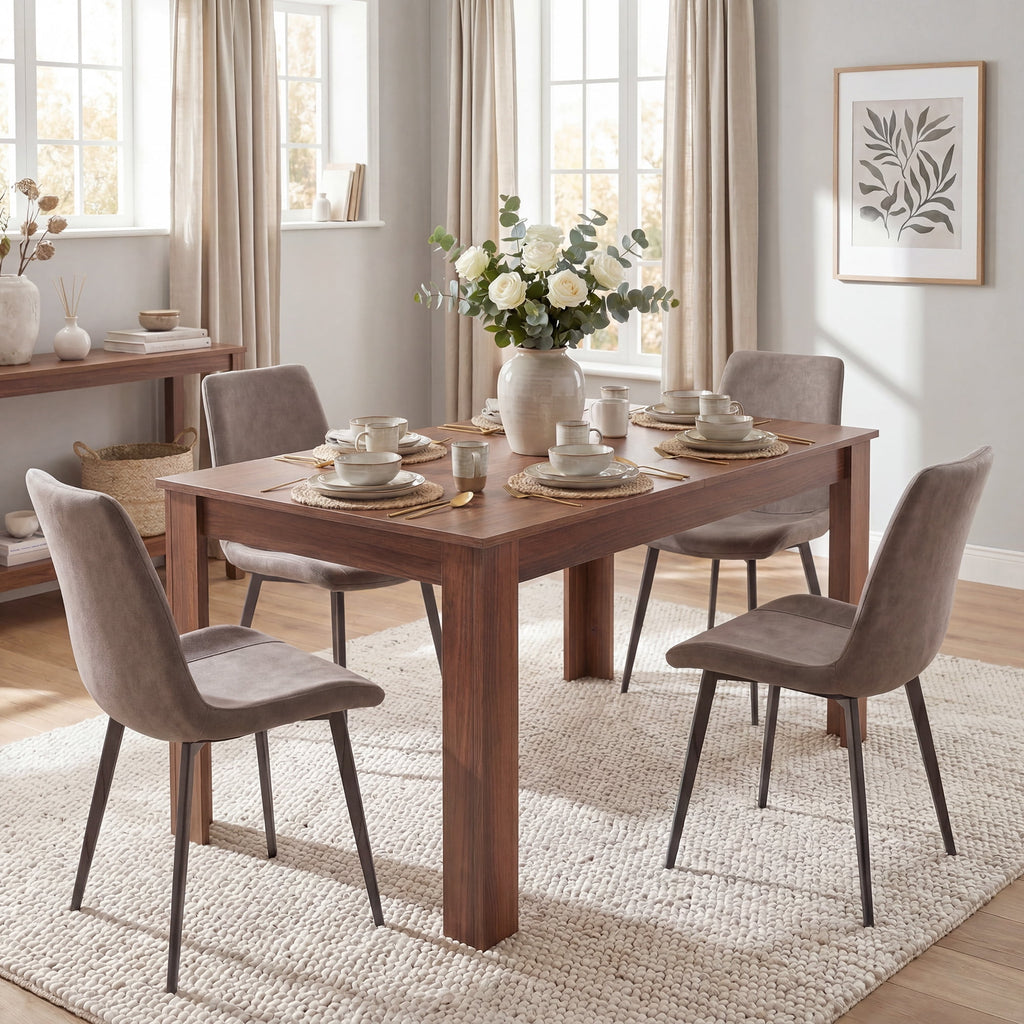 Costway 63 Dining Table Rectangular Modern Kitchen Table For 6 People Home Furniture Gray