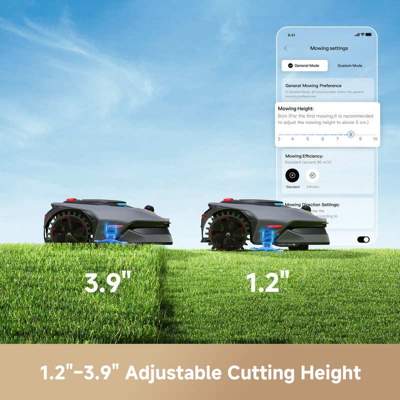 MOVA LiDAX Ultra 2000 Robotic Lawn Mower,Dual Mapping,0.5 Acres,Edge Cutting, Adjustable Cutting Height, Smart Obstacle Avoidance