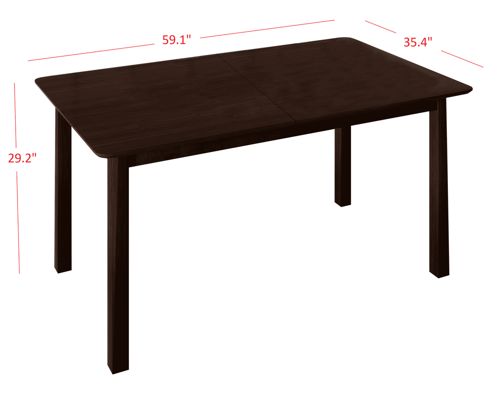 Home Design Jesse Rectangular Dining Table, Dark Brown Finish, Stylish Modern Design, Durable Construction, Easy Assembly, Perfect for Dining Rooms