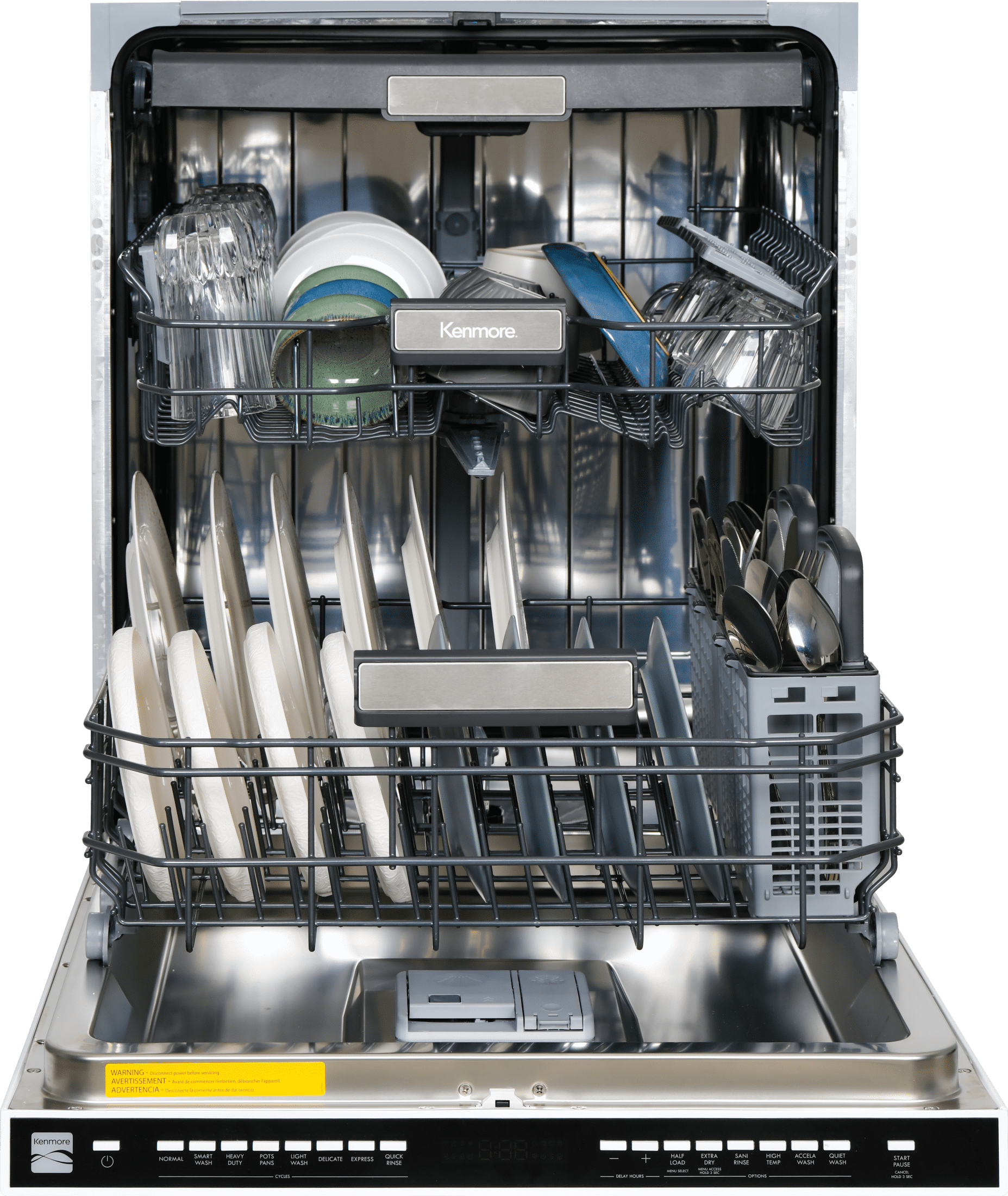 Kenmore 24” Built-In-Dishwasher w/ 3rd Rack & Turbo Dry with Bar Handle, Black