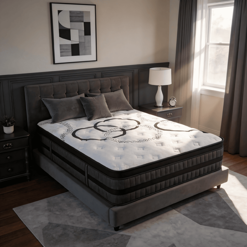 NightyNight Firm Queen Mattress 12 Inch Hybrid Mattress Queen Size Bed in a Box for Back Pain Relief and Cool Sleep with Gel Foam, OEKO-TEX STANDARD 100 and CertiPUR-US Certified