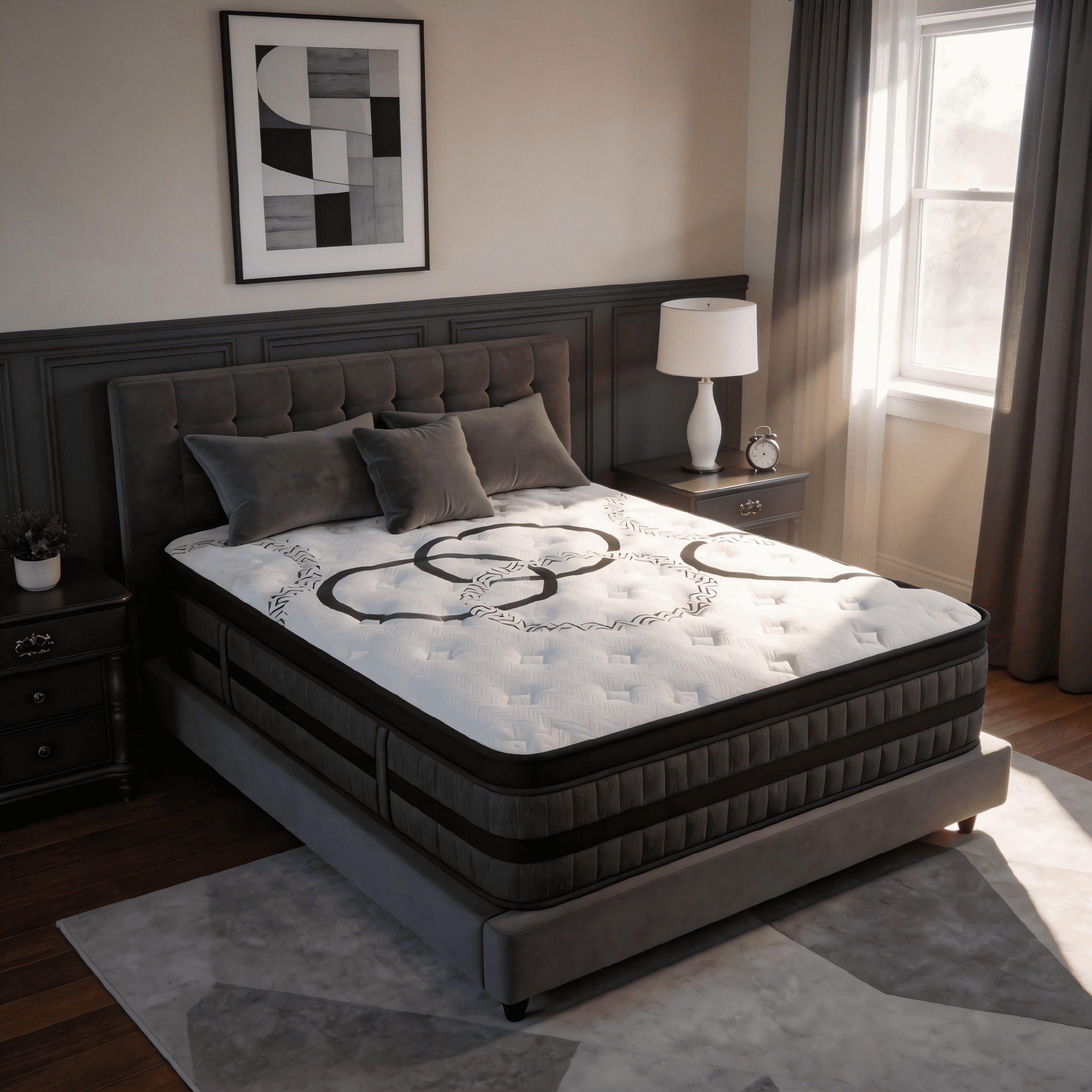 NightyNight Firm Queen Mattress 12 Inch Hybrid Mattress Queen Size Bed in a Box for Back Pain Relief and Cool Sleep with Gel Foam, OEKO-TEX STANDARD 100 and CertiPUR-US Certified