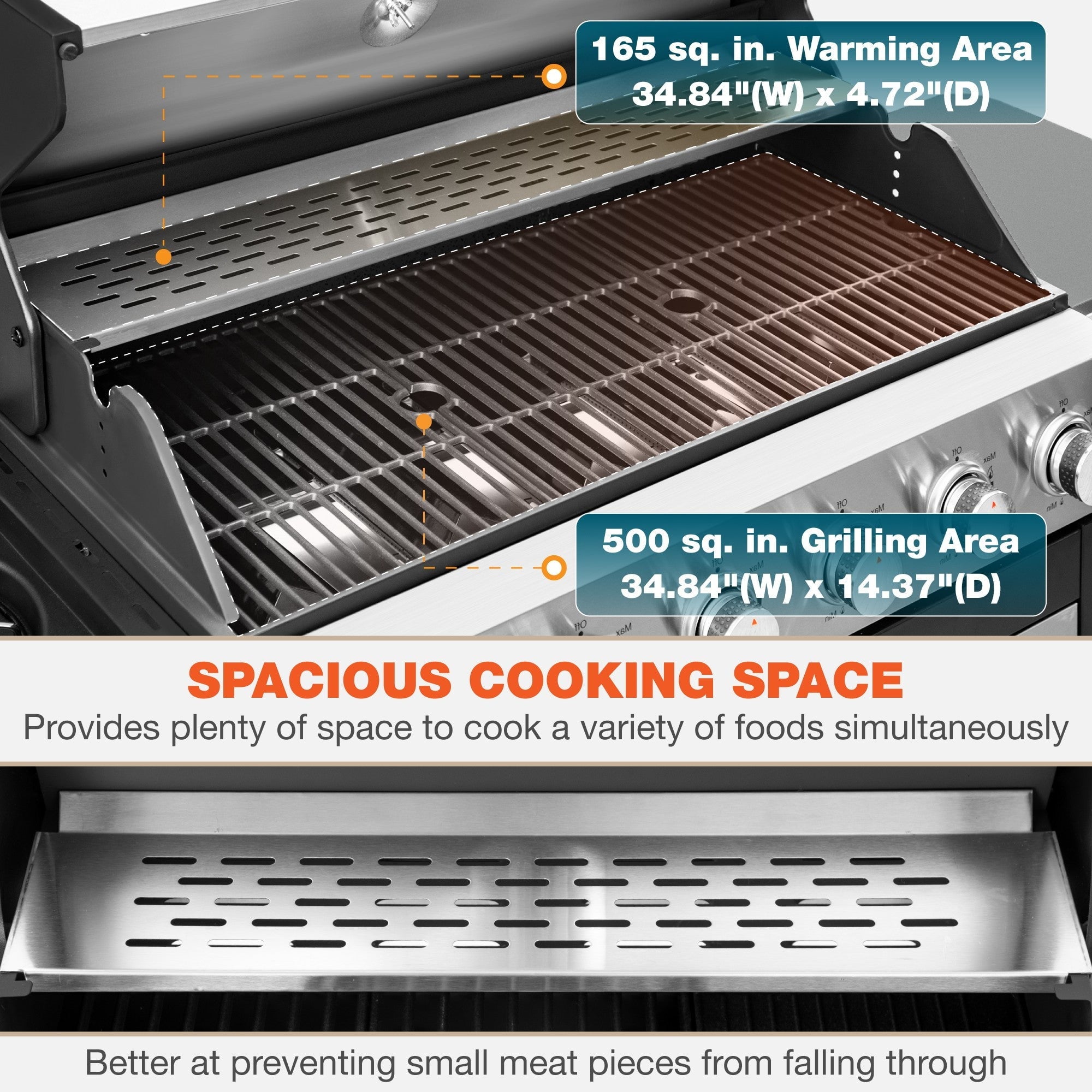 Alpha Joy 4-Burner Propane Gas Grill and Griddle Combo with Side Burner in Black