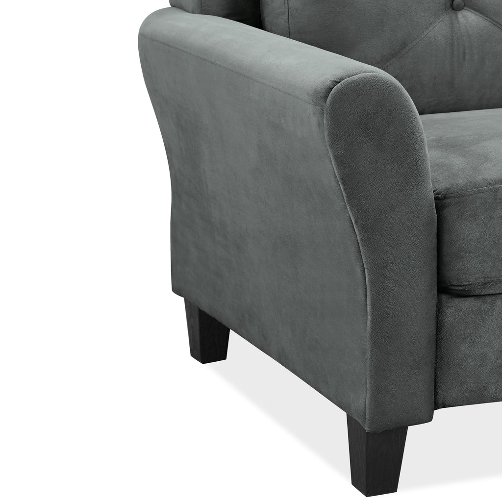 Lifestyle Solutions Taryn Curved Arms Sofa, Black Fabric