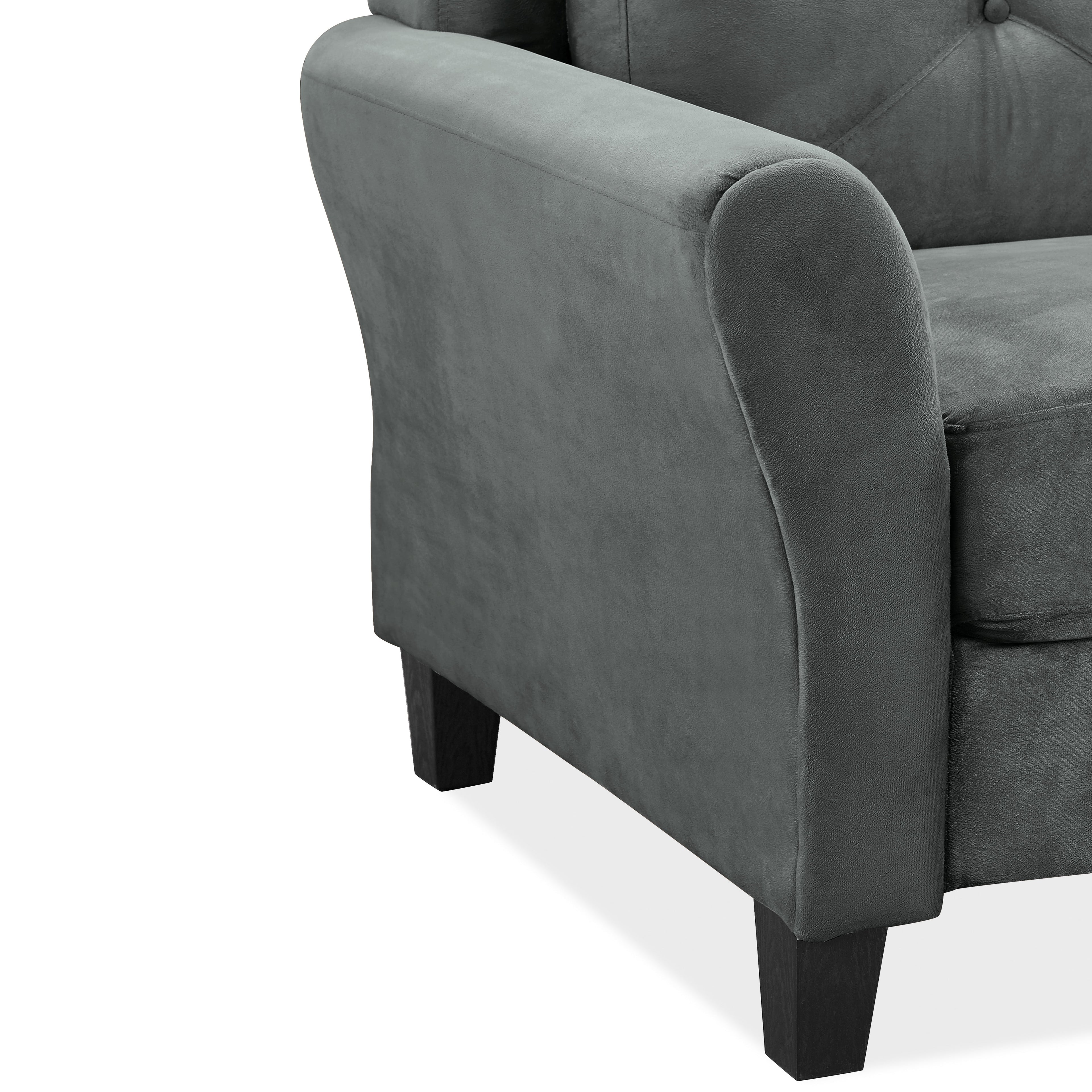 Lifestyle Solutions Taryn Curved Arms Sofa, Black Fabric