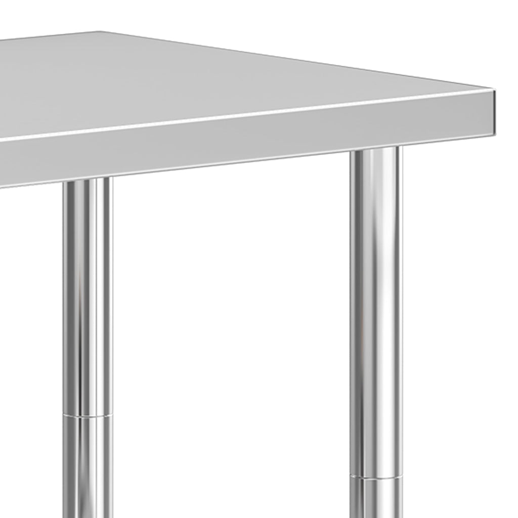 ModFusion 60x24 Heavy-Duty Stainless Steel Workbench with Adjustable Kitchen Rack, 5'x2'x2.8' ft Metal Prep Detailing Table, Home Steel Shelving, Utility Tools
