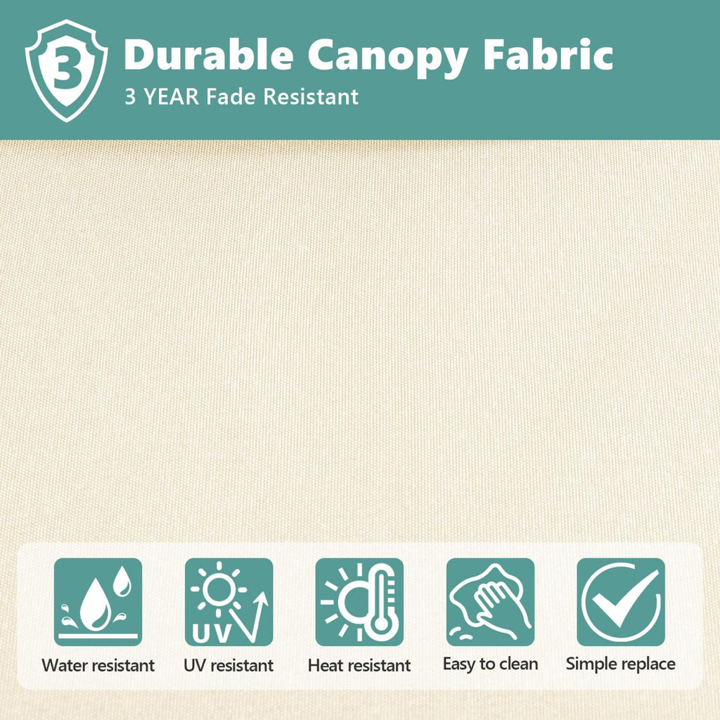 COSIEST 10FT Cream Double Top Cantilever Outdoor Umbrellas, Large Square Windproof Patio Umbrella for Garden, Deck, Pool
