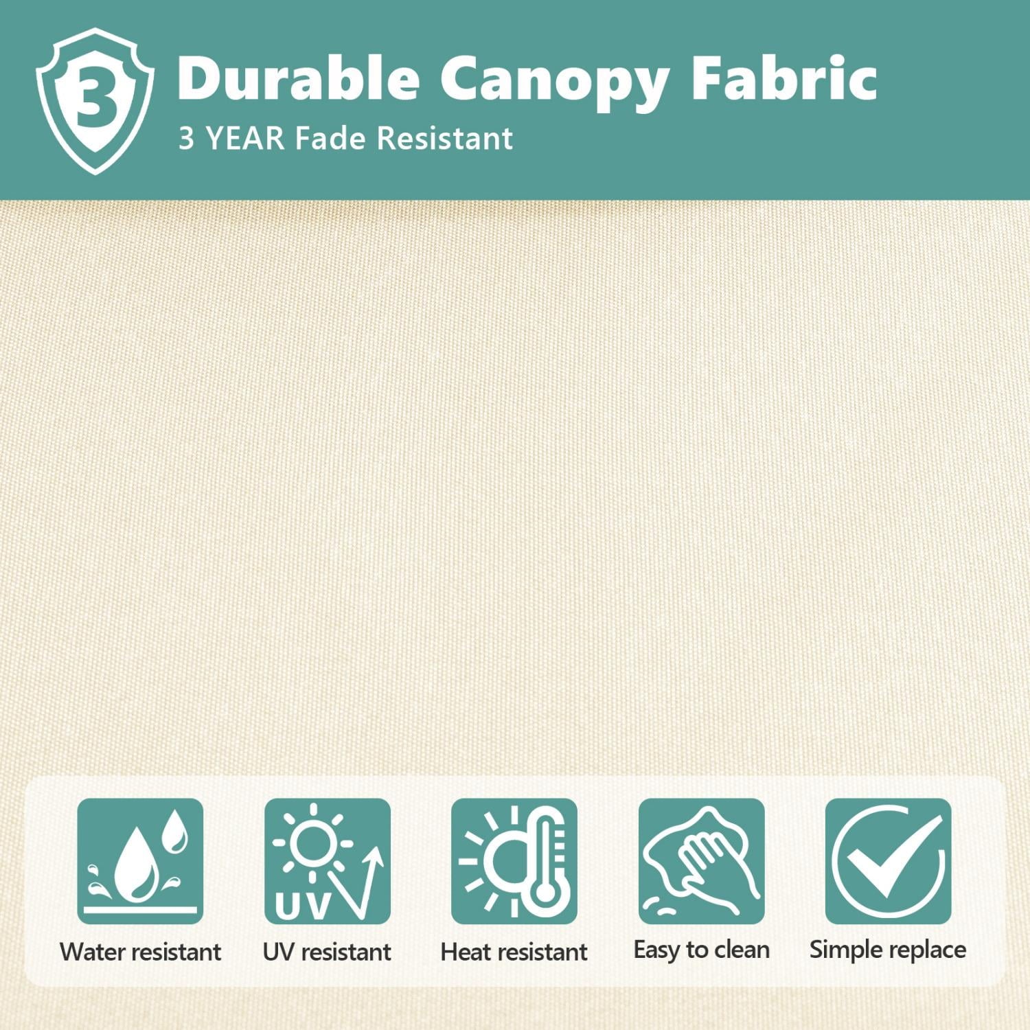COSIEST 10FT Cream Double Top Cantilever Outdoor Umbrellas, Large Square Windproof Patio Umbrella for Garden, Deck, Pool