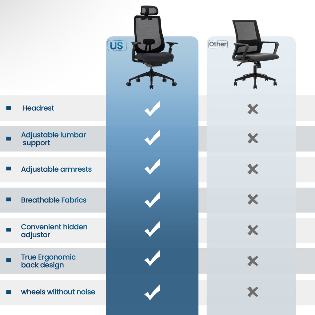 COLAMY ATLAS-01 Ergonomic Office Chair, High Back Office Executive Desk Chair, Mesh Office Chair Lumbar Support with Adjustable Headrest and 4D Arms, Slide Seat, Tilt Lock-Darkgrey