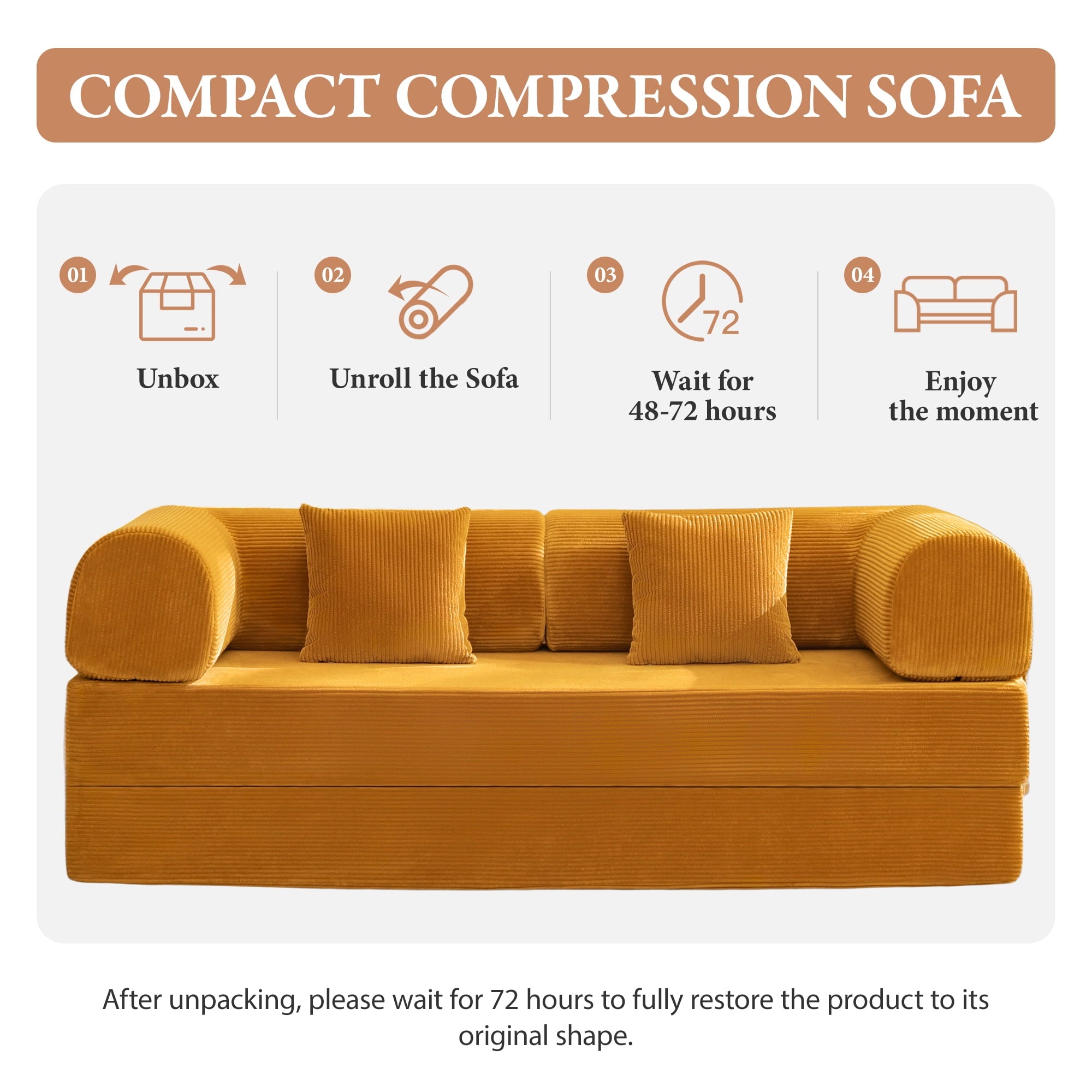 COOLHUT 63 W Combination Sofa, High Rebound Density Foam Sofa Couch, Two Forms Floor Couch Three Seats Sofa Bed for Living Room, Bedroom, Green