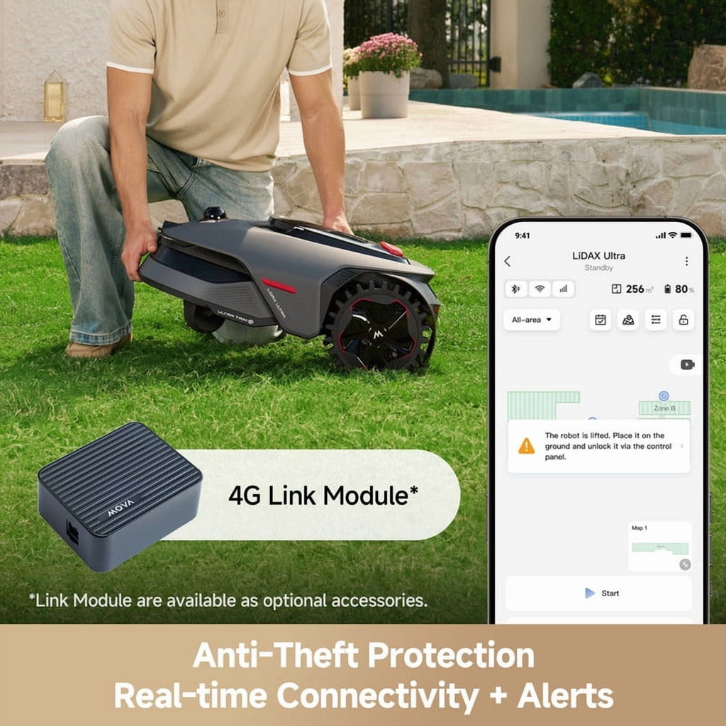 MOVA LiDAX Ultra 2000 Robotic Lawn Mower,Dual Mapping,0.5 Acres,Edge Cutting, Adjustable Cutting Height, Smart Obstacle Avoidance