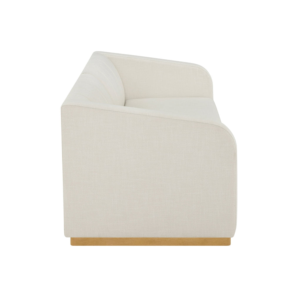 Better Homes & Gardens Lillian Channel Tufted Sofa 83.5 Cream Linen