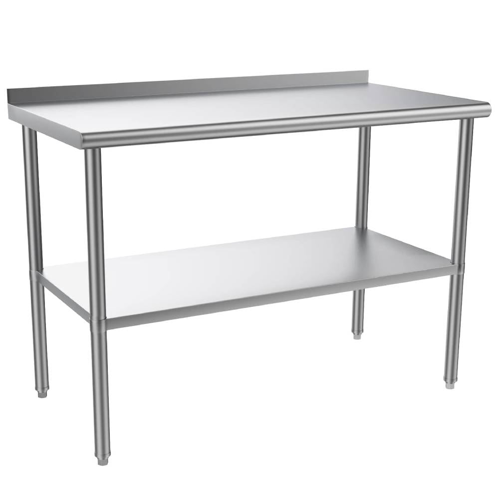 Ktaxon 72 x 24'' Stainless Steel Worktables Workbenches, Commercial Work Table for Prep, with Backsplash, for Kitchen, Restaurant, Home, Hotel