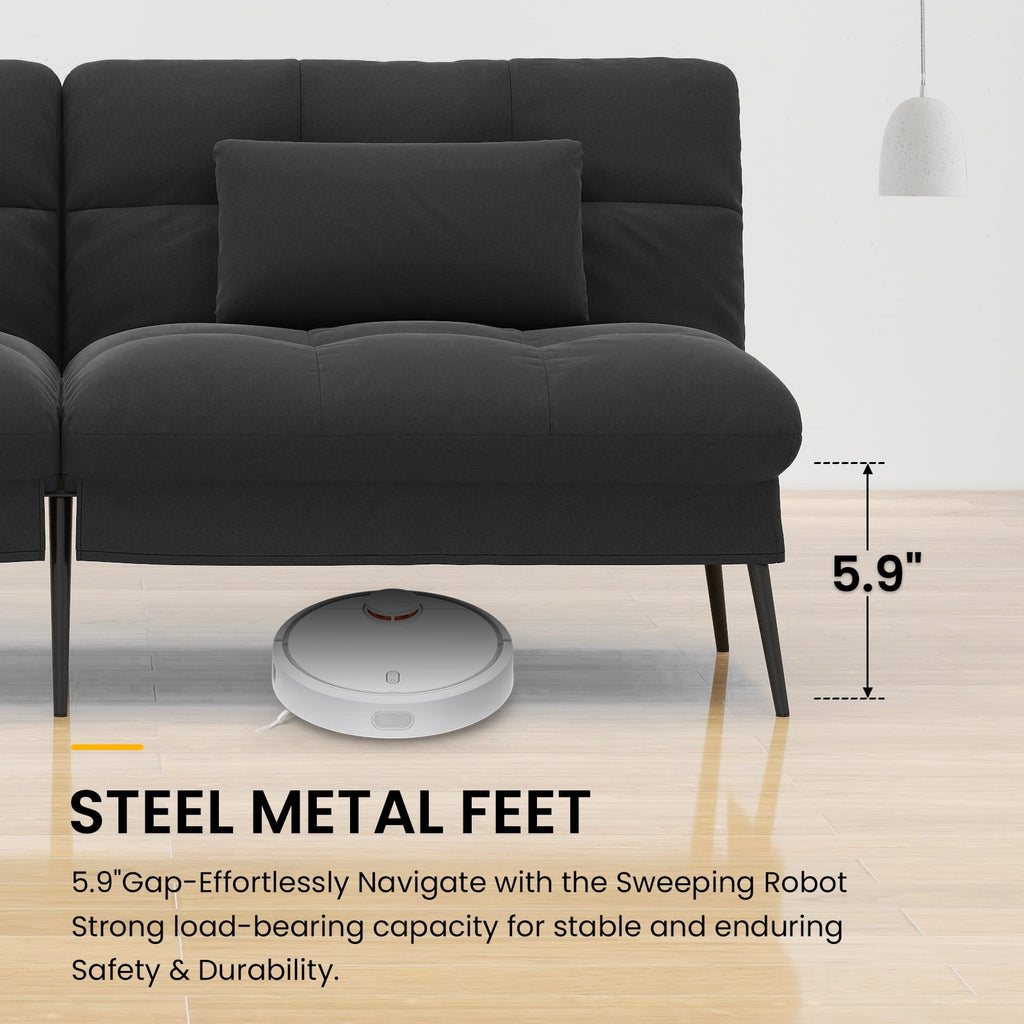 COMHOMA Cloud Comfort Convertible Futon Sofa Bed, Gray