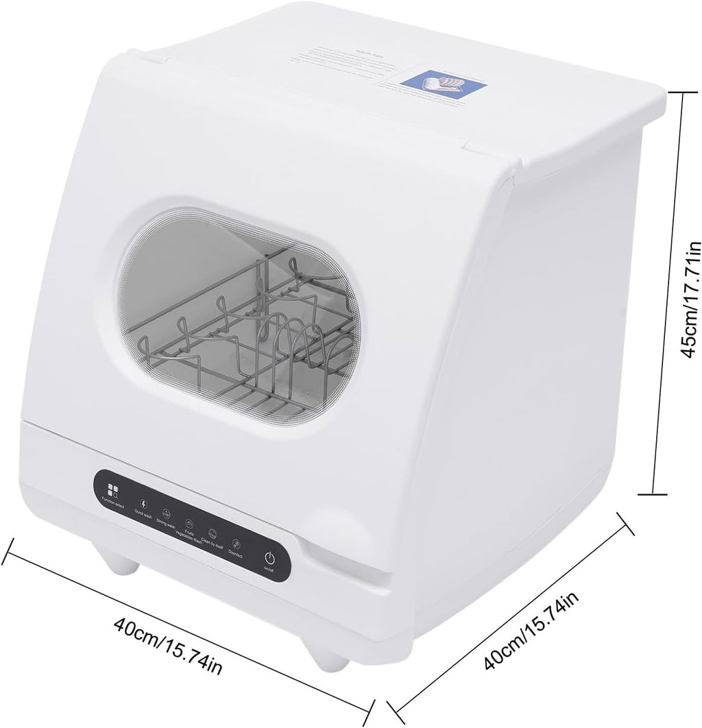 Countertop Dishwasher, Portable Mini Dishwasher with 5L Water Tank, 360° Rotation Flushing & Hose Connection 3-in-1 Function Dishwasher for Apartments,Dorms & RVs (1200W)