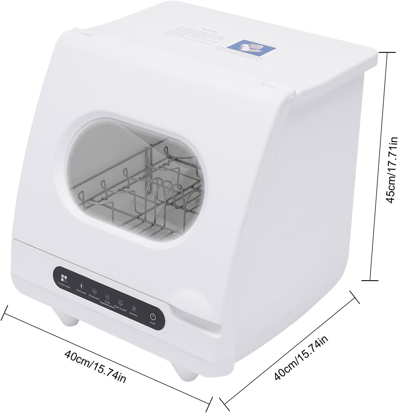 Countertop Dishwasher, Portable Mini Dishwasher with 5L Water Tank, 360° Rotation Flushing & Hose Connection 3-in-1 Function Dishwasher for Apartments,Dorms & RVs (1200W)