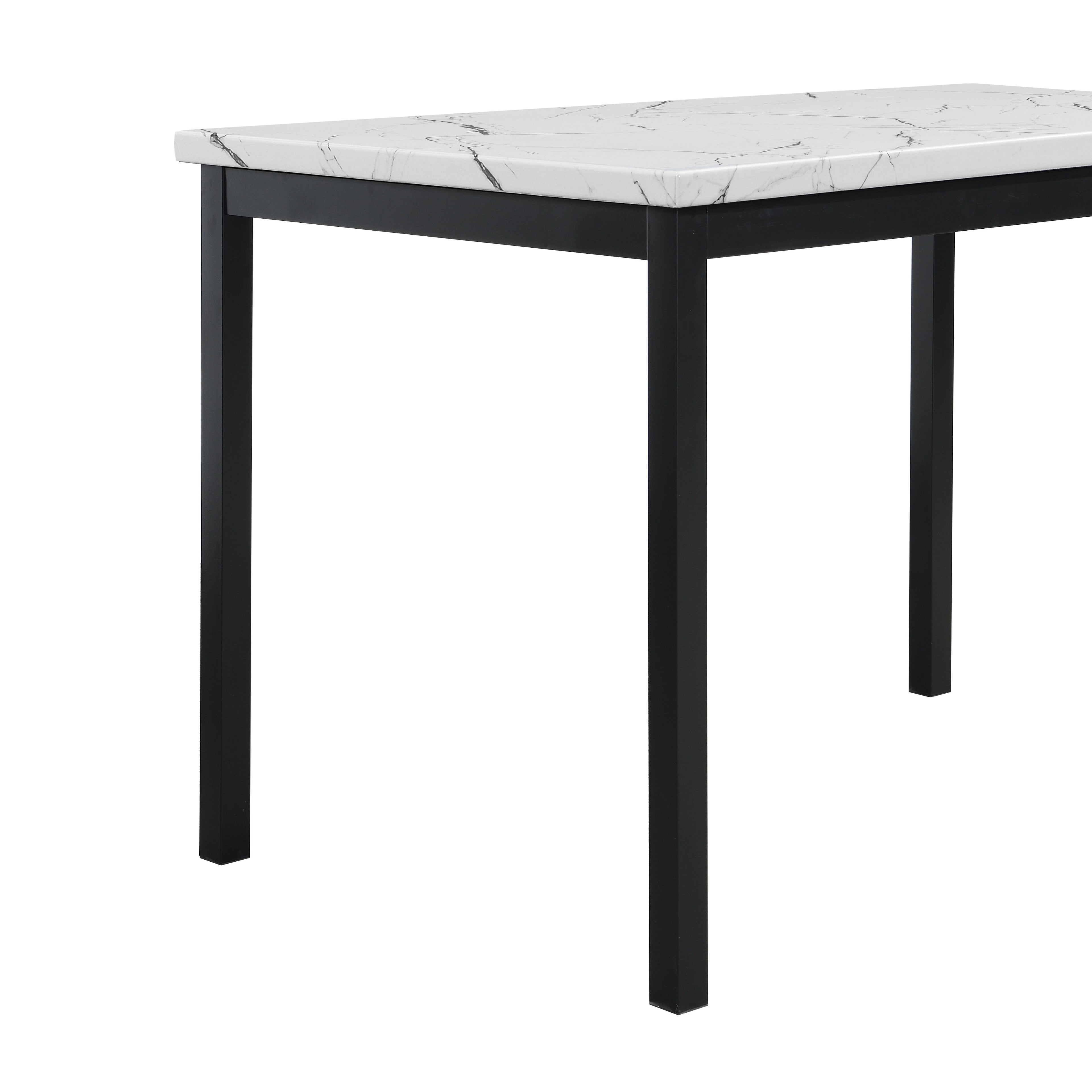 Roundhill Furniture Noyes Metal Dining Table with Faux Marble Top