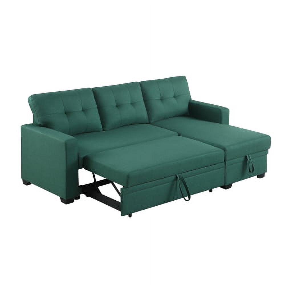 BSHTI L-Shaped Pull-Out Sleeper Sofa Bed with Storage Chaise, 3-Seater Convertible Corduroy Sectional Couch, Solid Wood & Iron Frame, Black