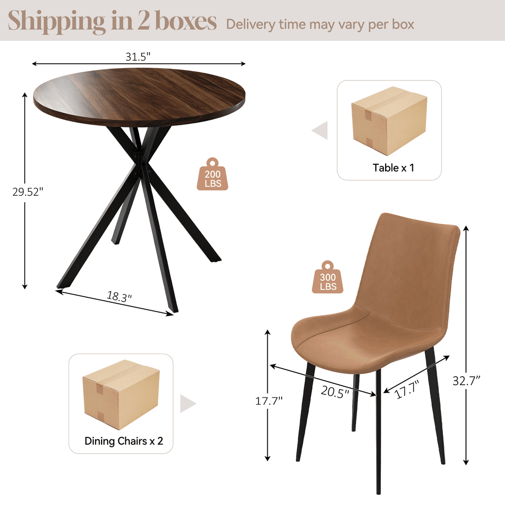 Small Round Dining Table for 2-4 People, 31.7 Modern Round Kitchen Table, Space-Saving Table for Living Dining Room, Coffee ,Apartment