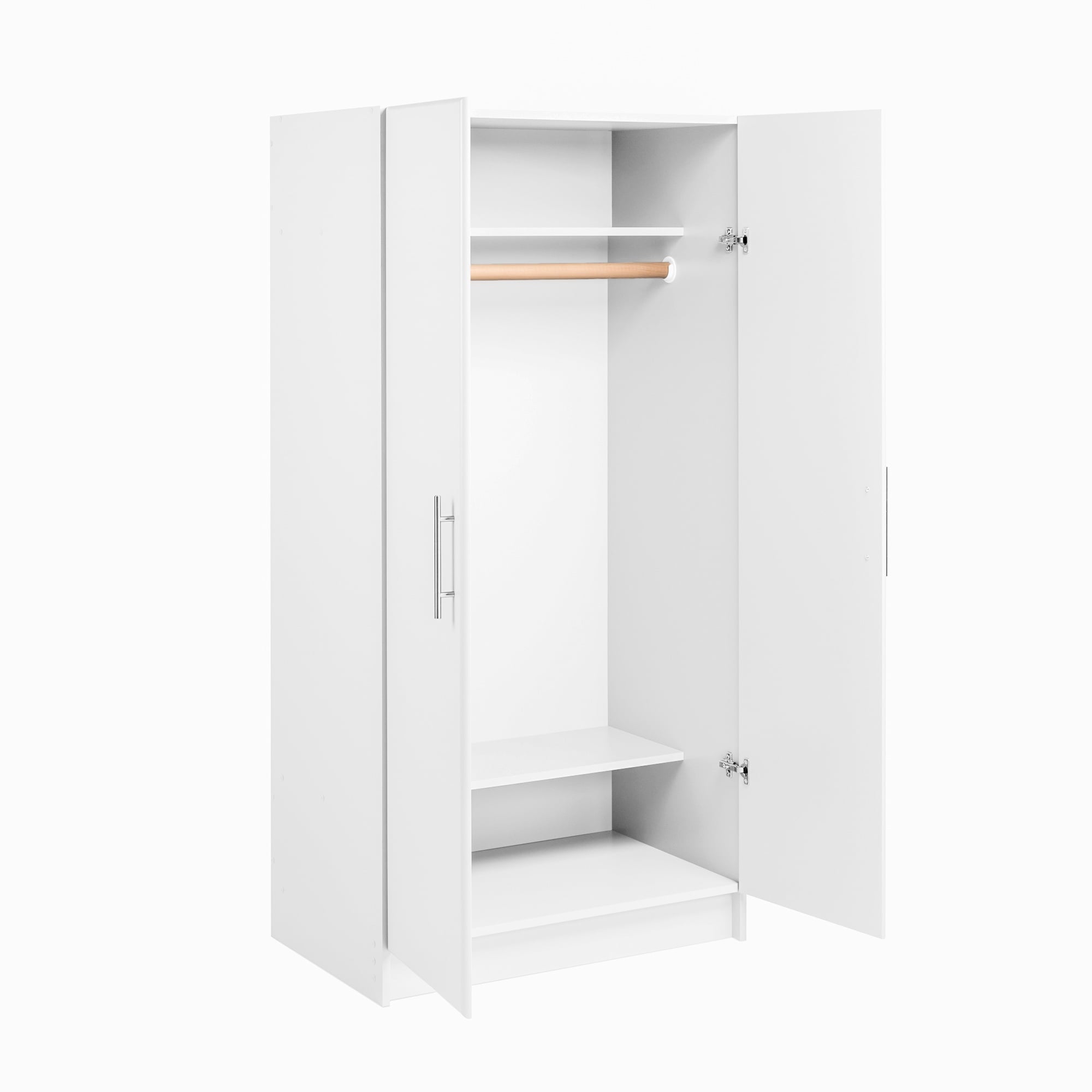 Prepac Armoir, Elite 32W x 35H x 20D White Wardrobe Closet & Cabinet - Functional Clothes Storage with Hanging Rail, Armoire Wardrobe - WEW-3264