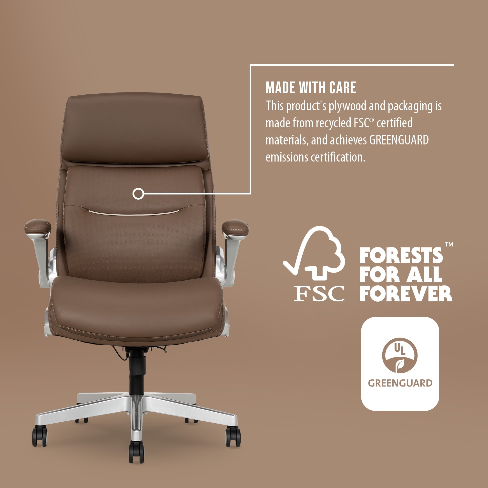 Shaquille O'Neal Cenzo Ergonomic Big and Tall Office Chair ,Flip-Up Arms PureSoft Upholstery High-Back Desk Chair with 400 lb Capacity, Black