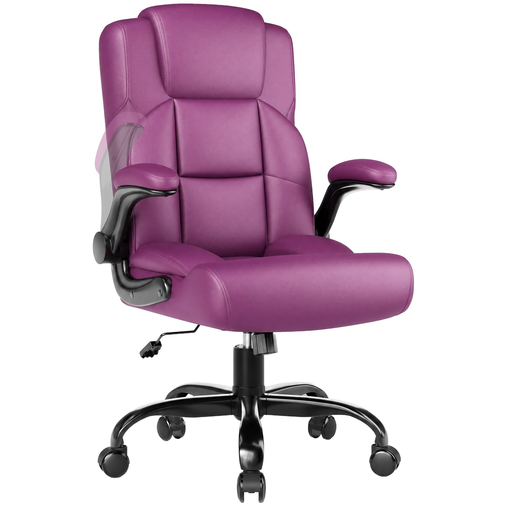JONPONY Leather Office Chair, Big and Tall Office Chair 400LBS Wide Seat Ergonomic Computer Desk Chair High Back Executive Leather Chair Adjustable Task Chair Lumbar Back with 1-Year Warranty, Black