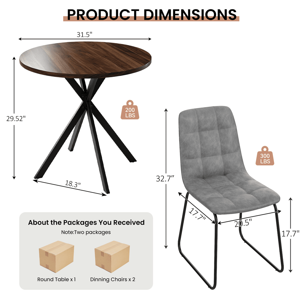 Small Round Dining Table for 2-4 People, 31.7 Modern Round Kitchen Table, Space-Saving Table for Living Dining Room, Coffee ,Apartment