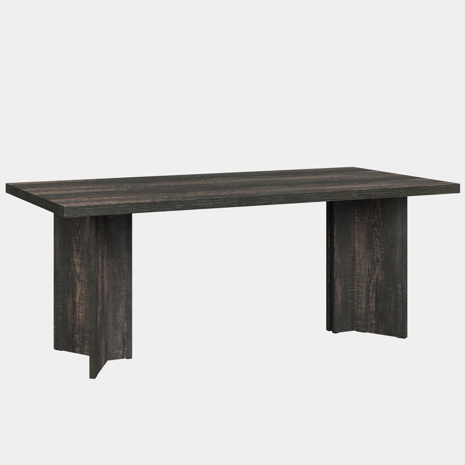 Fnova 63 Rectangular Modern Dining Table, Wooden Modern Kitchen Table for 6 People for Dining Room, Warm Brown (Chairs Not Included)