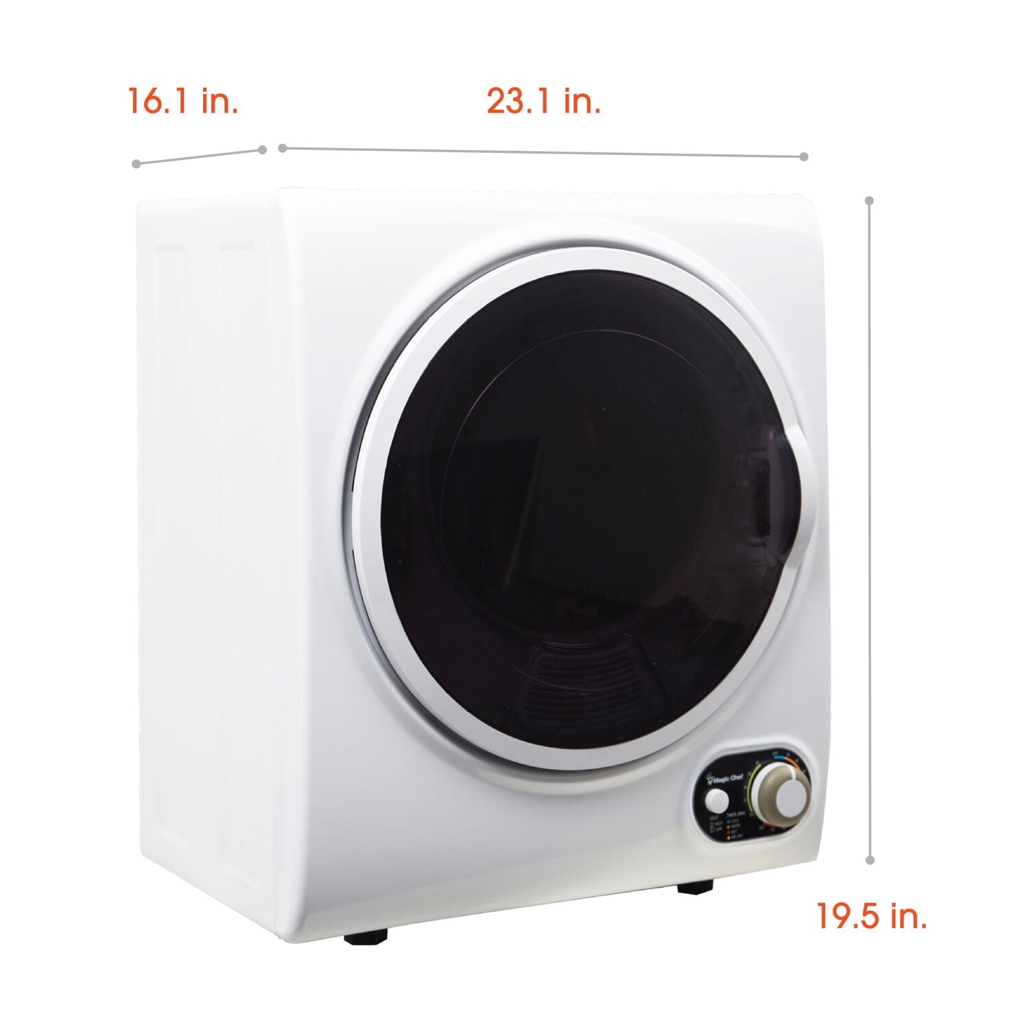 Magic Chef 2.6 cu ft Compact Electric Dryer, White