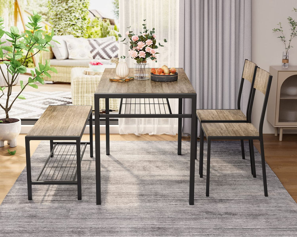 Aiho 7-Piece Dining Table Set for 6, Space-Saving Kitchen Table with Chairs, Compact Dining Furniture for Small Spaces & Apartments, Retro