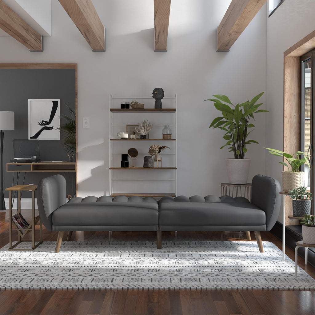 Novogratz Brittany Futon, Blue Linen