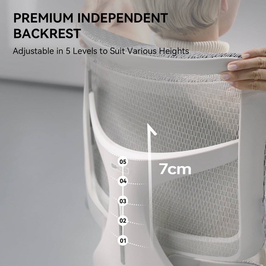 SIHOO Doro S100 Ergonomic Office Chair - with Dual Dynamic Lumbar Support, 5-Level Adjustable Backrest, 4D Coordinated Armrests, 135-degree Max. Recline Angle White