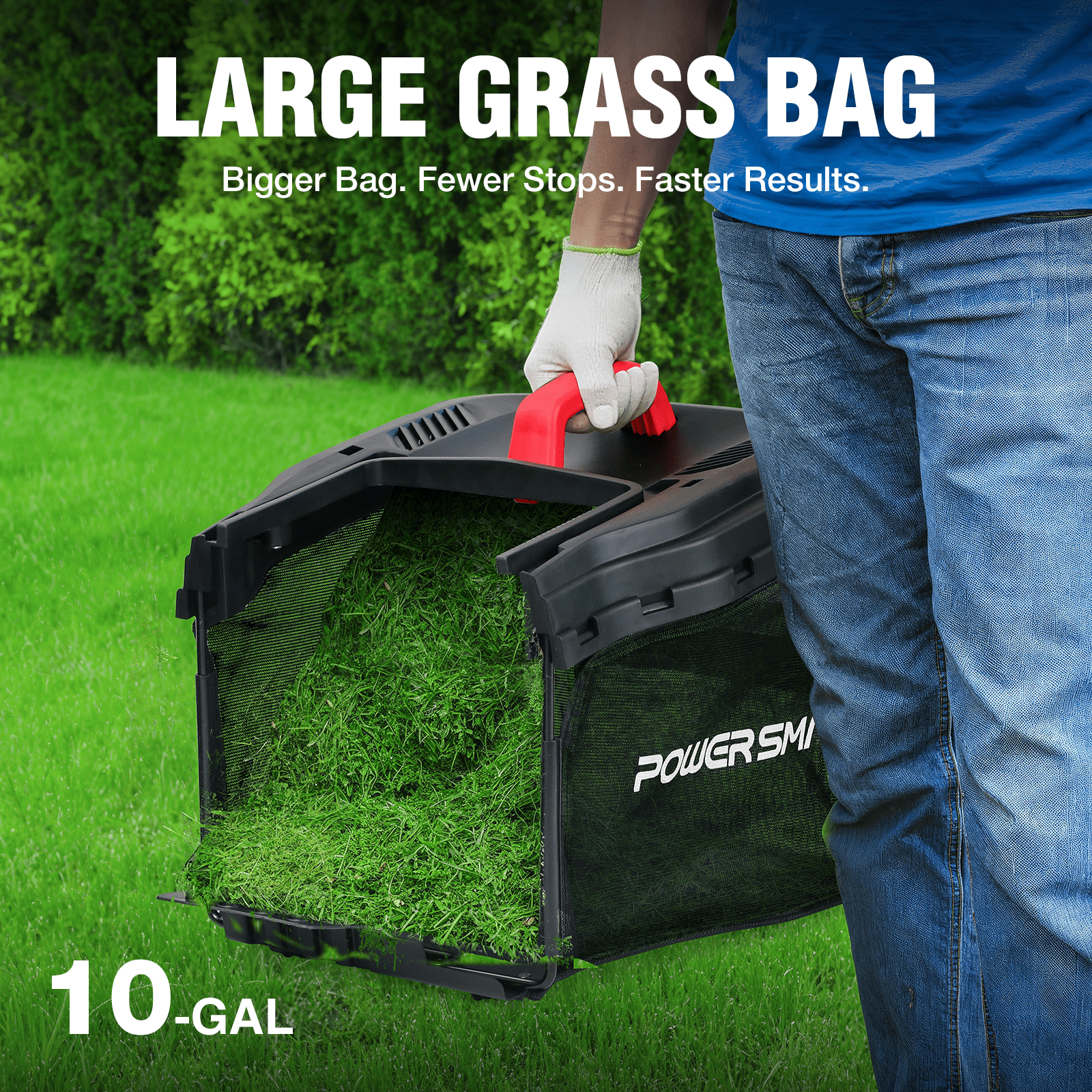 PowerSmart 14 120V 13A 2-in-1 Electric Push Lawn Mower, Easy Handling