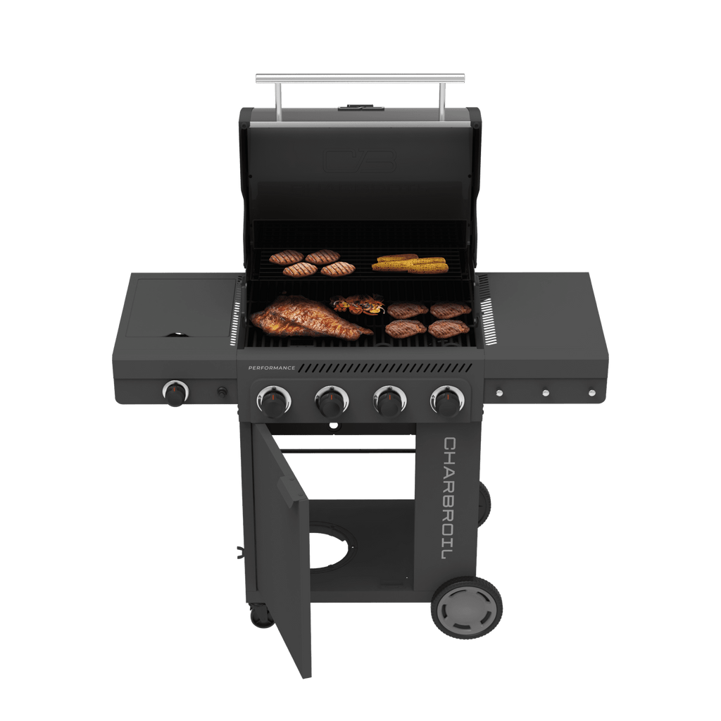 Charbroil® Performance Series™ FlavorMax™ 4 Burner Gas Grill Cabinet with Side Burner, Stainless Steel