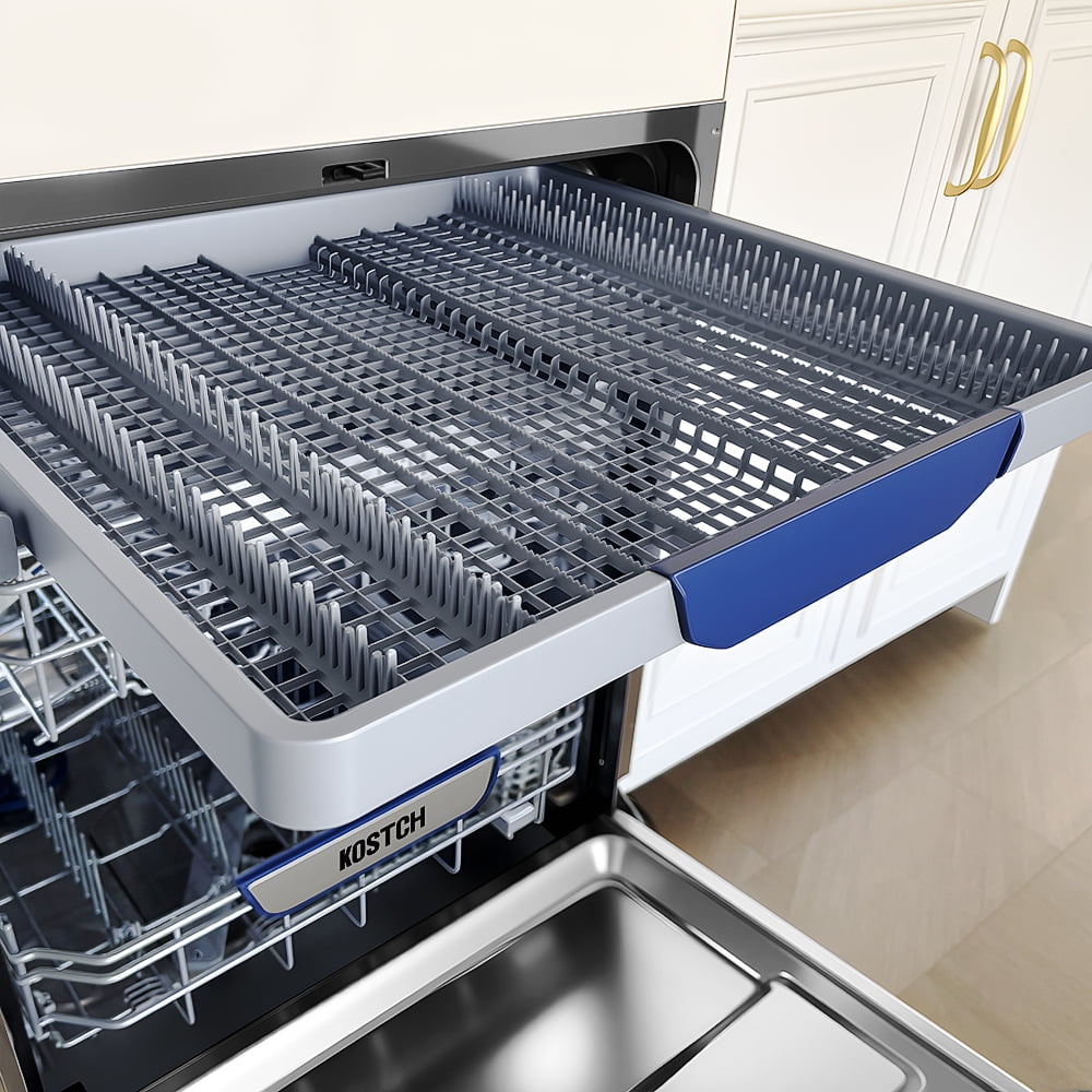 Large Capacity 24 inch Top Control Built-In Dishwasher with Third Rack – ENERGY STAR Certified, 47-dBA Ultra-Quiet, Stainless Steel (White)