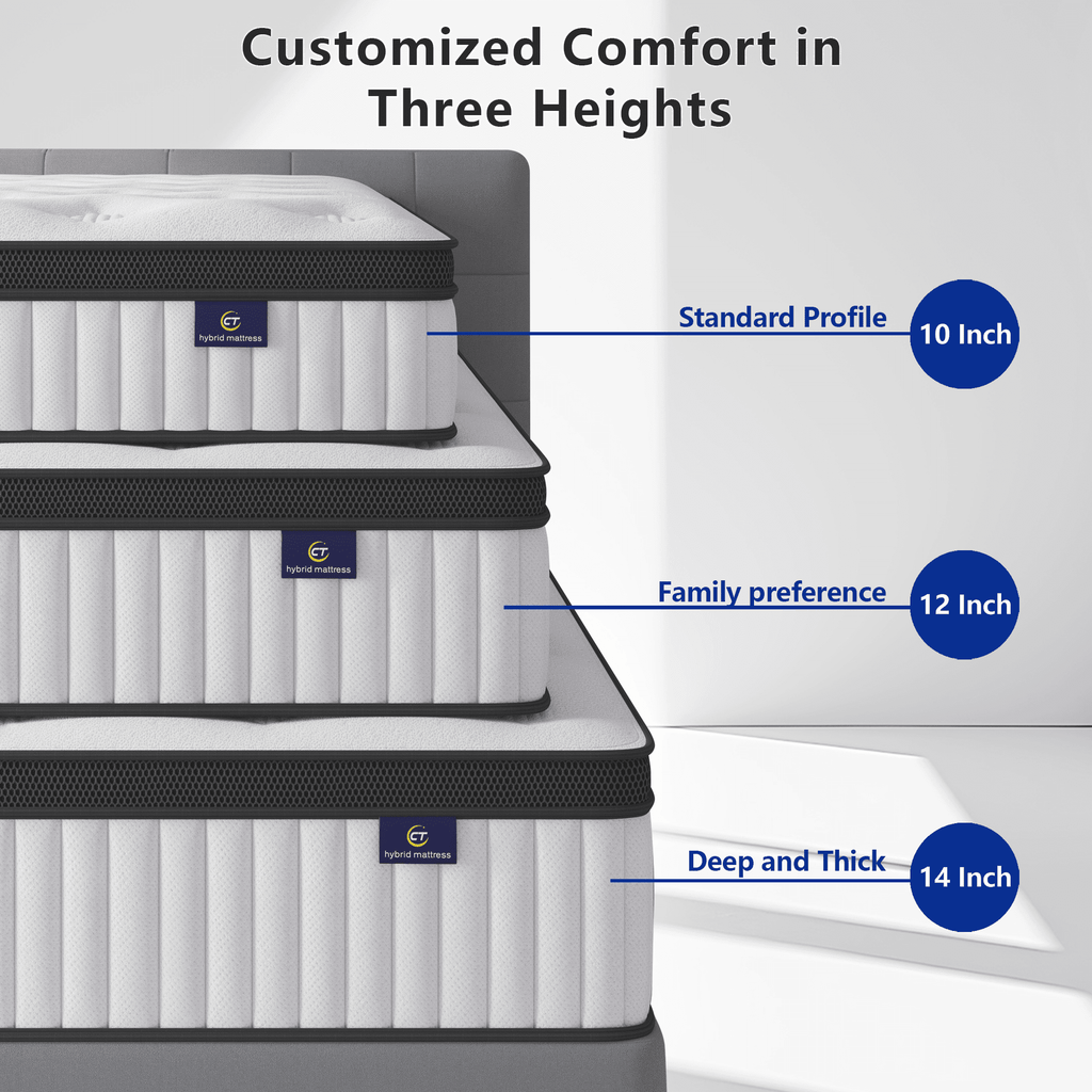 Madevos Queen Mattress in a Box, 10 inch Memory Foam individual Pocket Spring Hybrid Mattress - Medium Firm Support with Soft & Breathable