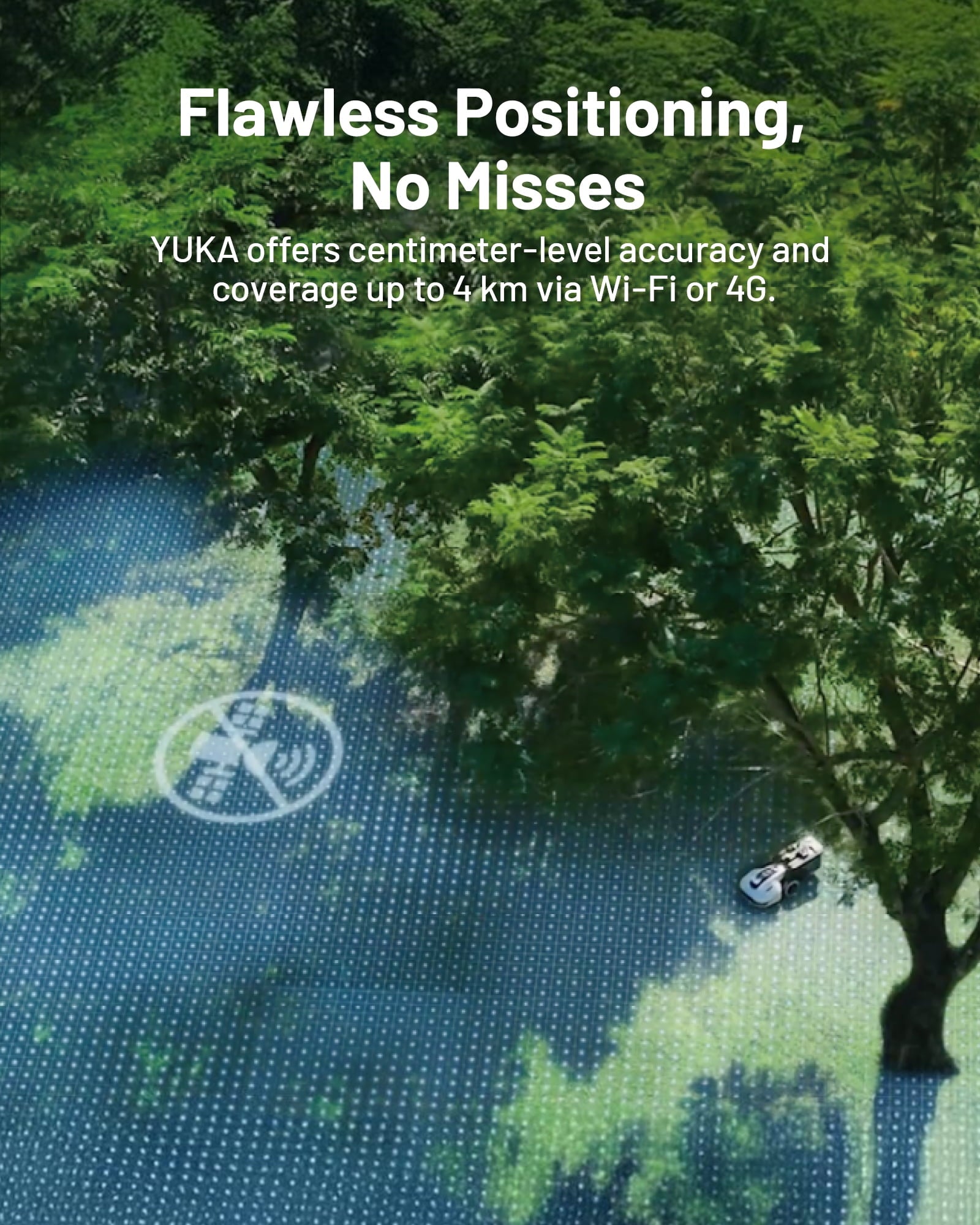 Mammotion YUKA 3000 Robot Lawn Mower, Auto Mapping, AI Obstacle Avoidance, Reception 0.75 Acre, Max 1 Acre, Dual Cutting Discs, APP Control, with 4G