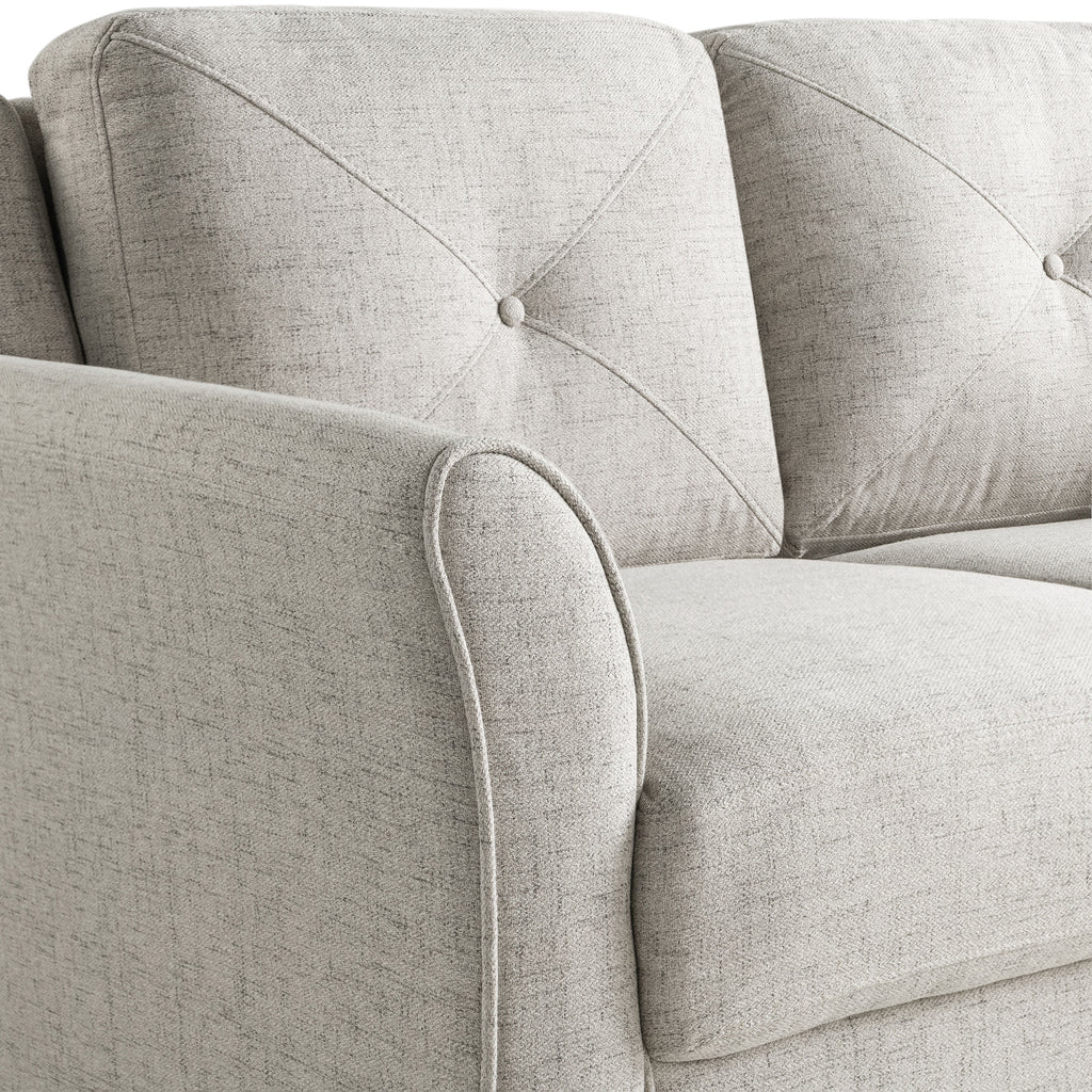 Lifestyle Solutions Taryn Curved Arms Sofa, Black Fabric