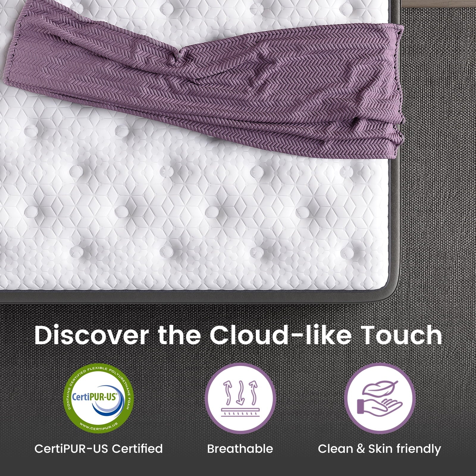 Bedstory Cloudrix 10 Extra Firm Queen Hybrid Mattress with Cooling Gel Memory Foam, Euro Top, CertiPUR-US, Fiberglass Free, 365-Night Trial