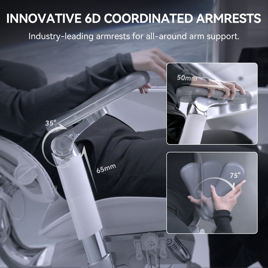 SIHOO Doro-S300 Ergonomic Office Chair, High Back Mesh Office Chair, Zero-Gravity Mechanism-6D Coordinated Armrests Desk Chair for Home Office - White