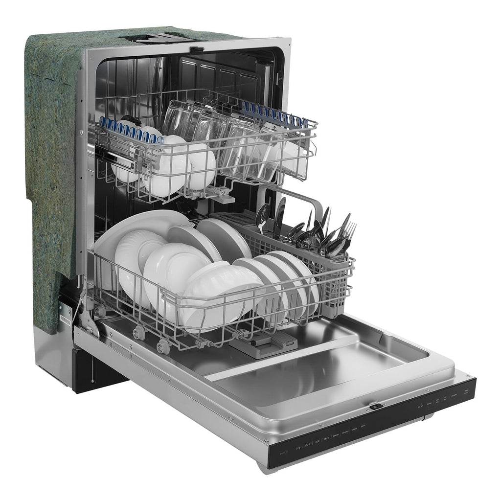 VEVOR 24 Inch Built-In Dishwasher, Stainless Steel Tub, 14 Place Settings and 8 Washing Programs, 23.82 x 25.2 x 33.78 Inch Low-Noise Dishwashing Machine with Upper / Lower Racks and Zoned Storage