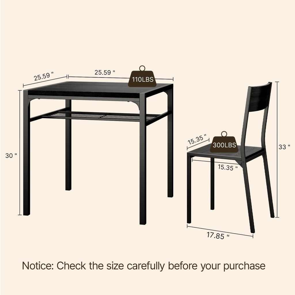 Aiho 7-Piece Dining Table Set for 6, Space-Saving Kitchen Table with Chairs, Compact Dining Furniture for Small Spaces & Apartments, Retro