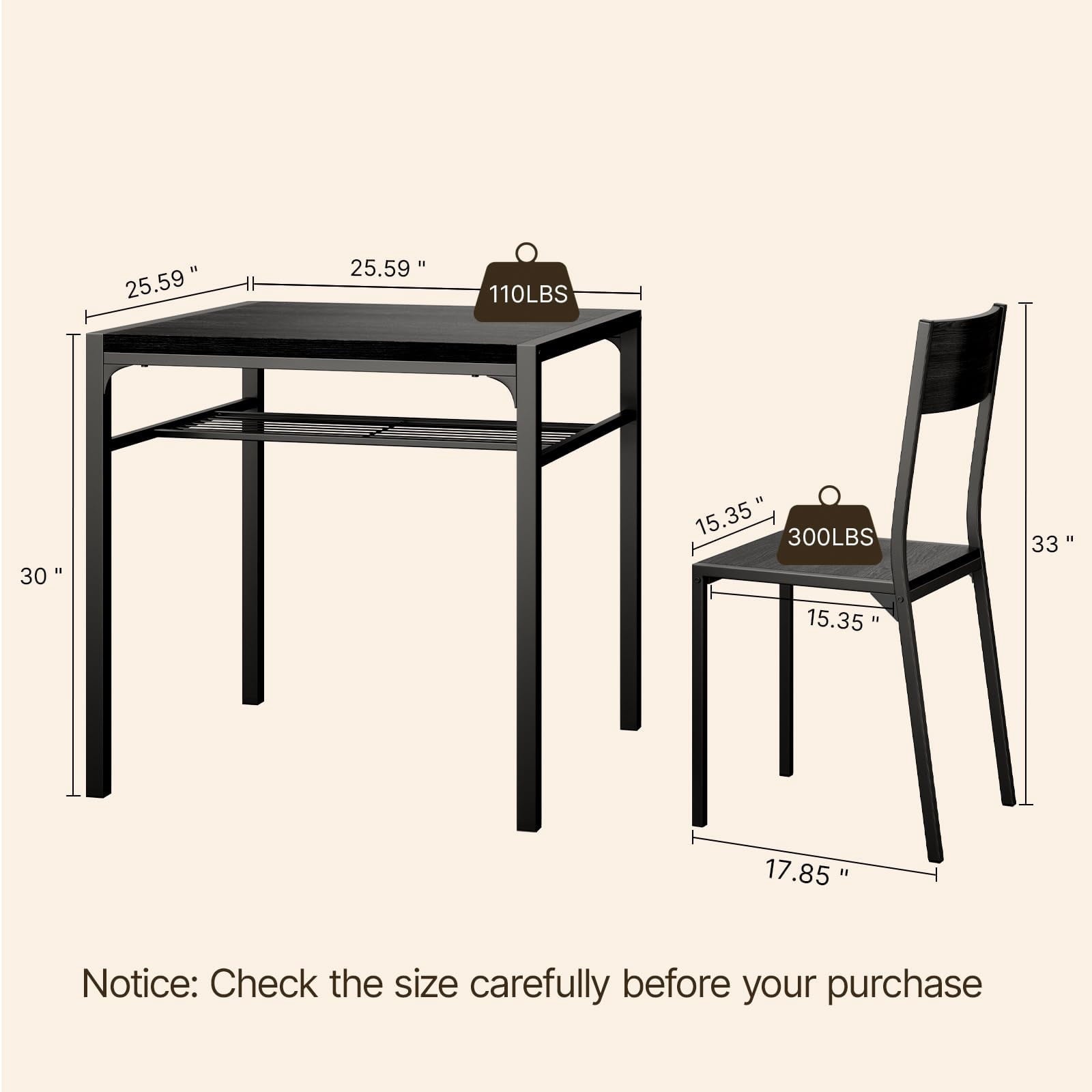 Aiho 7-Piece Dining Table Set for 6, Space-Saving Kitchen Table with Chairs, Compact Dining Furniture for Small Spaces & Apartments, Retro