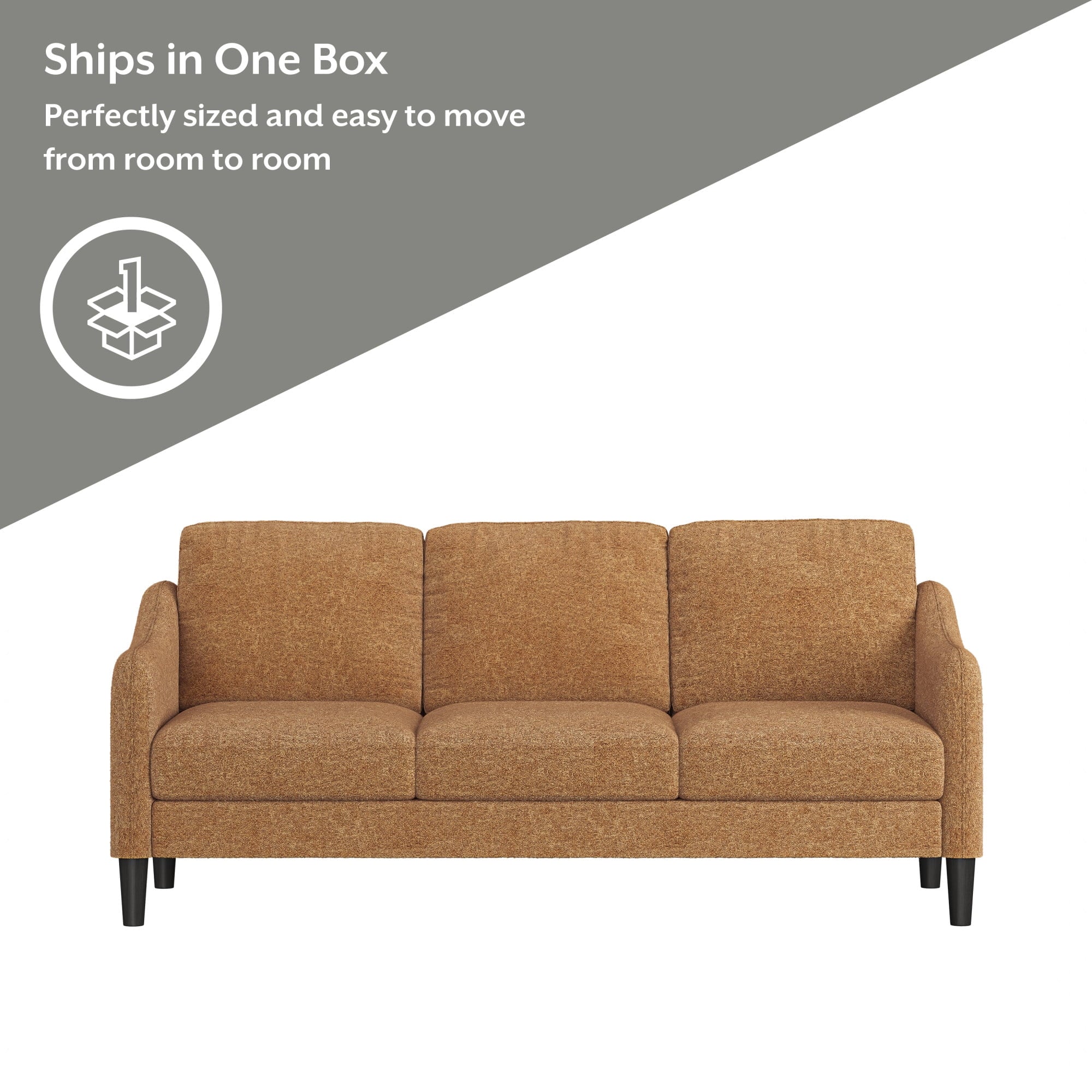 Mainstays Westley Swoop Arm 74 Sofa, Moss Green