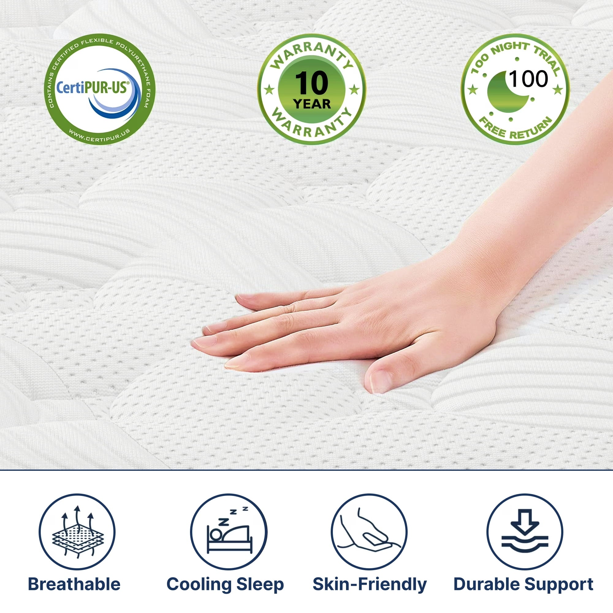 12 inch Queen Mattress,Gel Memory Foam & Spring Hybrid Medium Comfort Queen Size in a Box , Pressure Relief, Motion Isolation,CertiPUR-US