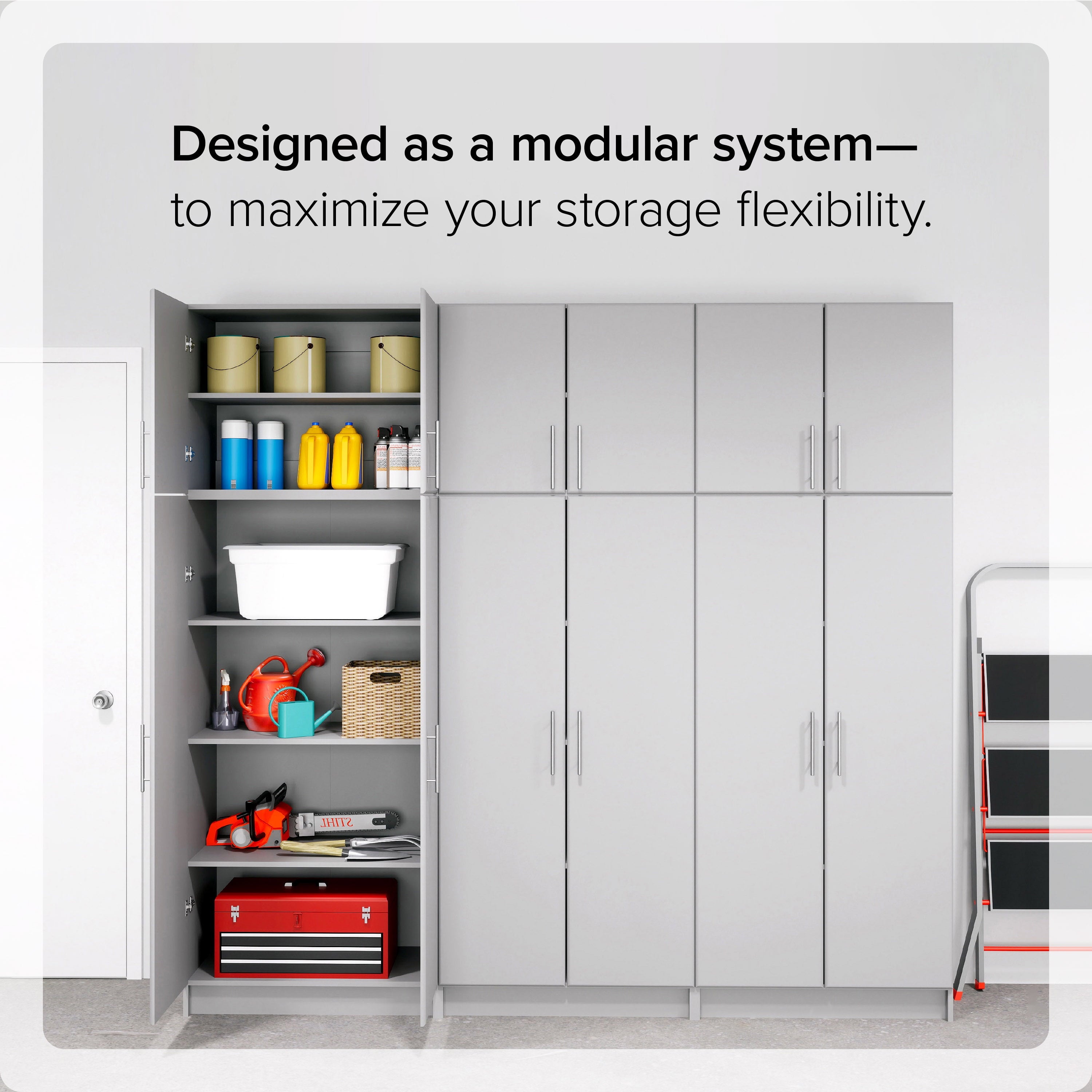 Prepac Armoir, Elite 32W x 35H x 20D White Wardrobe Closet & Cabinet - Functional Clothes Storage with Hanging Rail, Armoire Wardrobe - WEW-3264